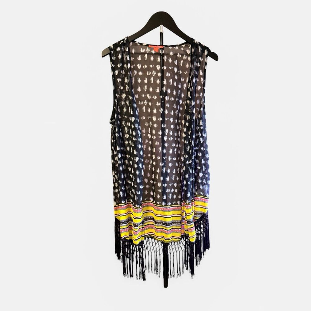 Chelsea & Violet Women’s L Retro Bohemian Shrug Swimsuit Cover Up Layering Vest